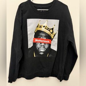 Notorious B.I.G. Sweatshirt Biggie Graphic Black Crewneck Hip Hop Rap Legend